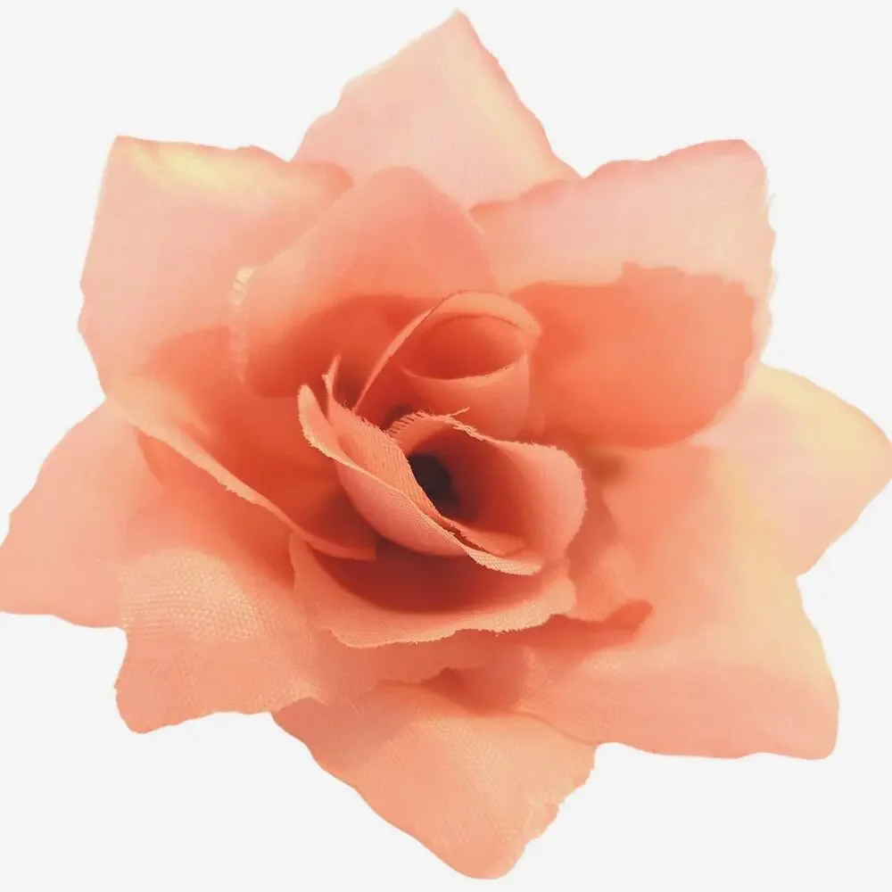 40 Peach Pink Artificial Silk Rose Flower Heads 3